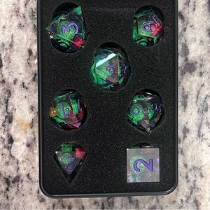 Green and Purple Dice Set
